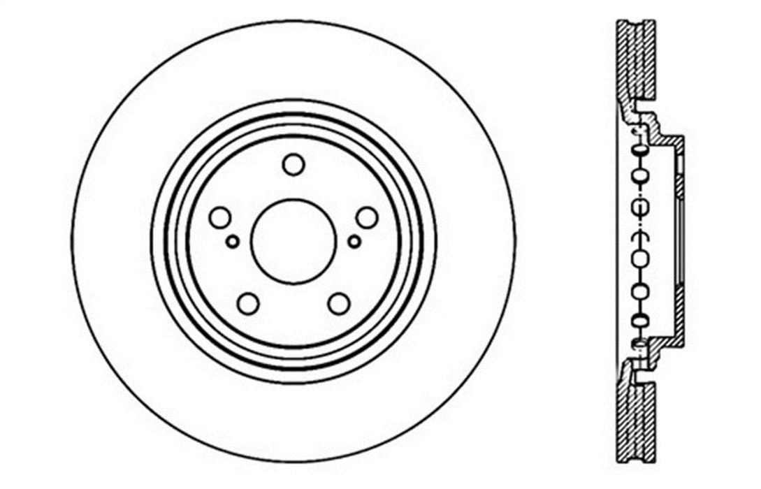 StopTech 128.44158R StopTech Sport Cross Drilled Brake Rotor; Front Right - Truck Part Superstore