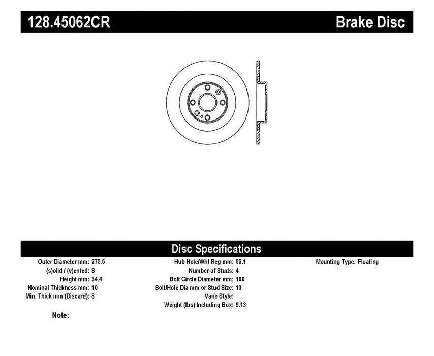 StopTech 128.45062CR StopTech Sport Cryo Drilled Brake Rotor; Rear Right - Truck Part Superstore