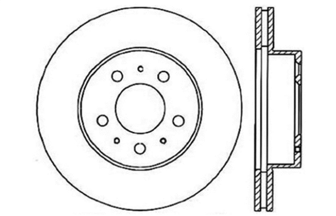 StopTech 128.61047CR StopTech Sport Cryo Cross Drilled Brake Rotor; Front Right - Truck Part Superstore