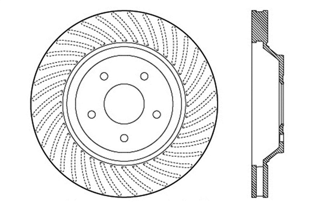 StopTech 128.62047CR StopTech Sport Cryo Cross Drilled Brake Rotor; Front Right - Truck Part Superstore