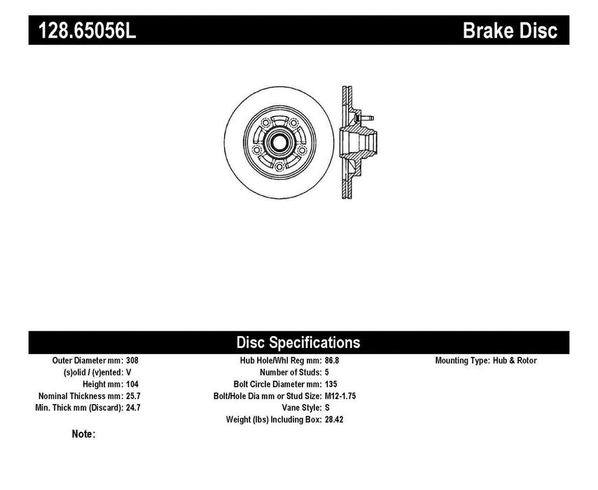 StopTech 128.65056L StopTech Sport Cross Drilled Brake Rotor; Front Left - Truck Part Superstore