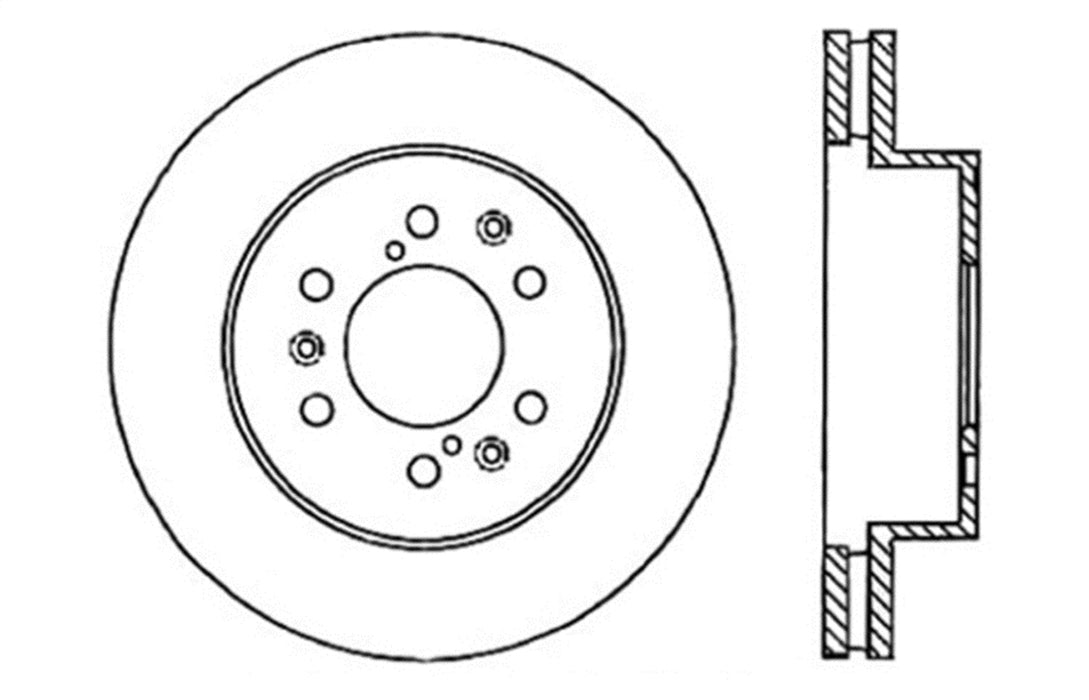 StopTech 128.66057L StopTech Sport Cross Drilled Brake Rotor; Front Left - Truck Part Superstore