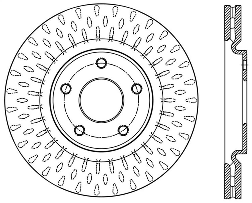 StopTech 128.67074R StopTech Sport Cross Drilled Brake Rotor; Front Right - Truck Part Superstore