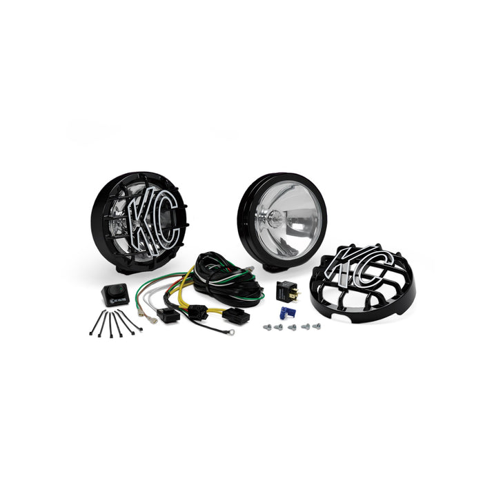 KC Hilites 128 SlimLite; 6in. Spot Black 100w Sys (pr) - Truck Part Superstore