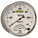 AutoMeter 1290 GAUGE; TACH/SPEEDO; 5in.; 120MPH/8K RPM; ELEC. PROGRAM; OLD TYME WHITE II - Truck Part Superstore