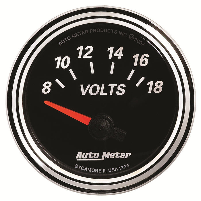 AutoMeter 1293 GAUGE; VOLTMETER; 2 1/16in.; 18V; ELEC; DESIGNER BLACK II - Truck Part Superstore