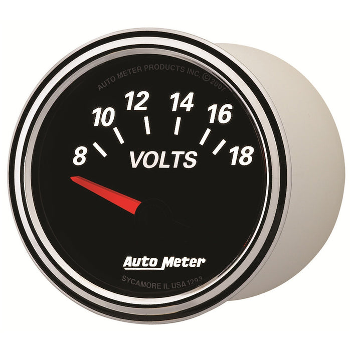 AutoMeter 1293 GAUGE; VOLTMETER; 2 1/16in.; 18V; ELEC; DESIGNER BLACK II - Truck Part Superstore