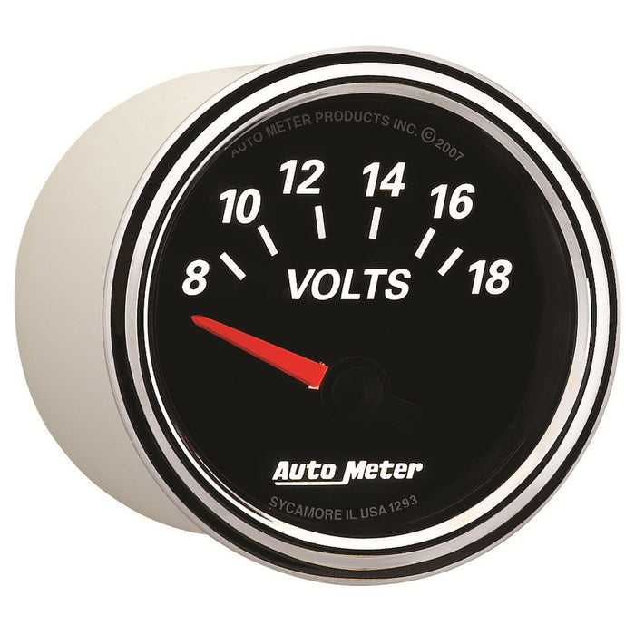 AutoMeter 1293 GAUGE; VOLTMETER; 2 1/16in.; 18V; ELEC; DESIGNER BLACK II - Truck Part Superstore
