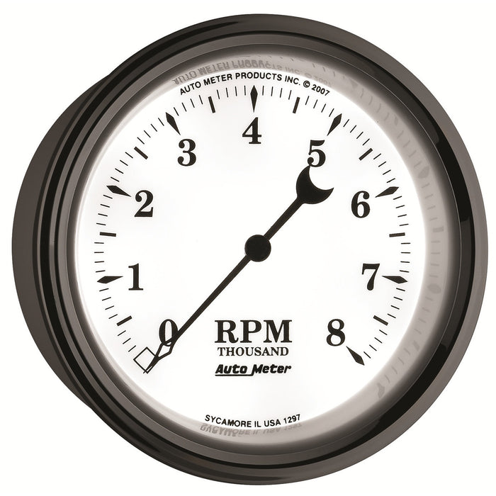 AutoMeter 1297 GAUGE; TACHOMETER; 3 3/8in.; 8K RPM; IN-DASH; OLD TYME WHITE II - Truck Part Superstore