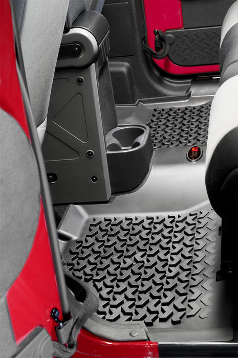 Rugged Ridge 12987.01 All Terrain Floor Liner; Rear; Black; PVC; Textured; - Truck Part Superstore