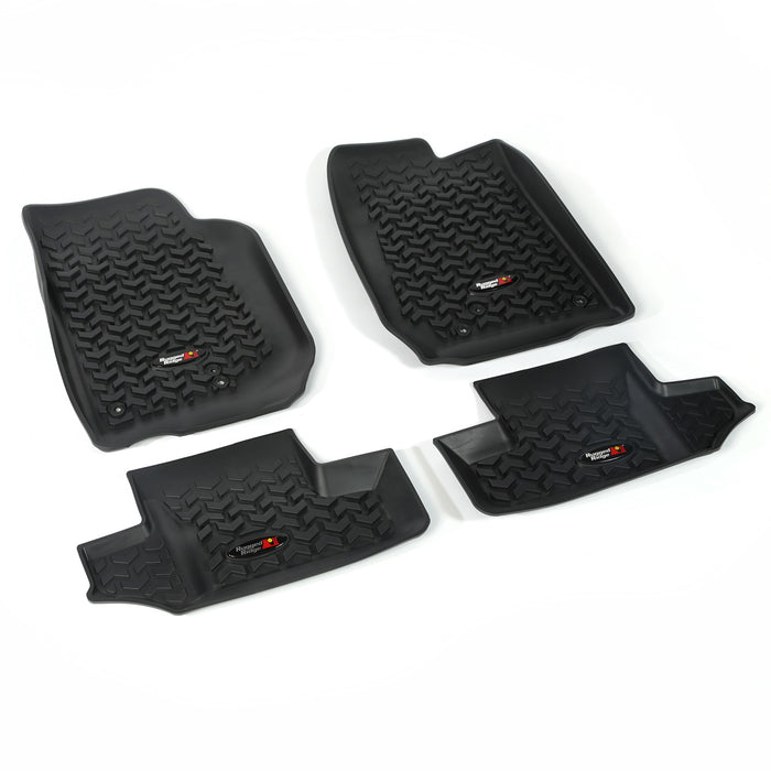 Rugged Ridge 12987.03 All Terrain Floor Liner; Front/Rear; Thermoplastic; 4 pc.; Black; - Truck Part Superstore