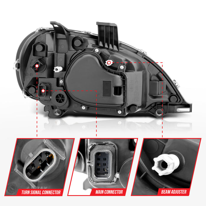 Anzo USA 131028 LED Crystal Headlight; Clear Lens; Black Housing; Pair; - Truck Part Superstore