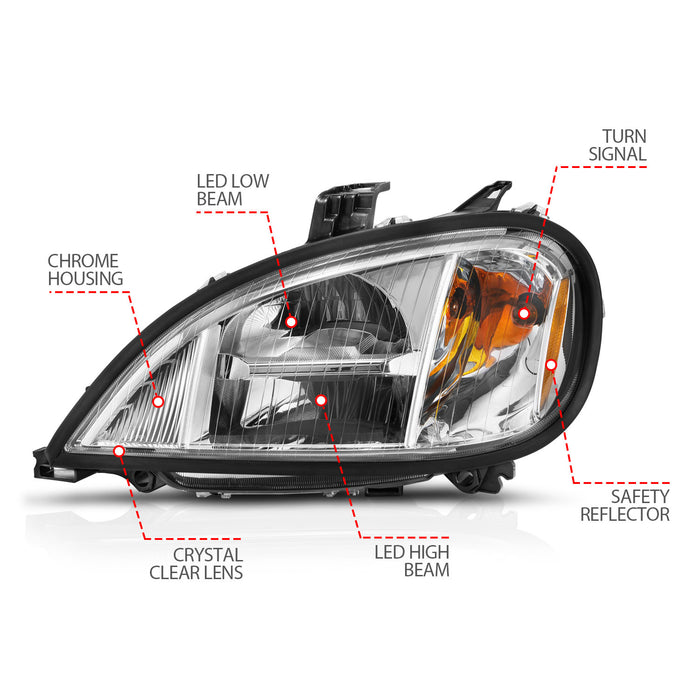 Anzo USA 131029 LED Crystal Headlight; Clear Lens; Chrome Housing; Pair; - Truck Part Superstore