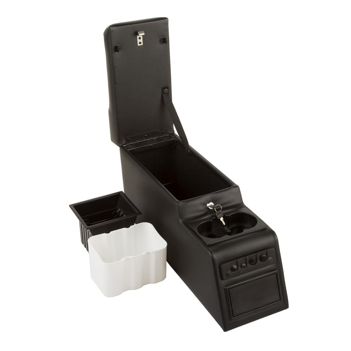 Rugged Ridge 13102.01 Locking Console; L 27.25 in. x W 8.75 in. x H 12.5 in.; Black; - Truck Part Superstore