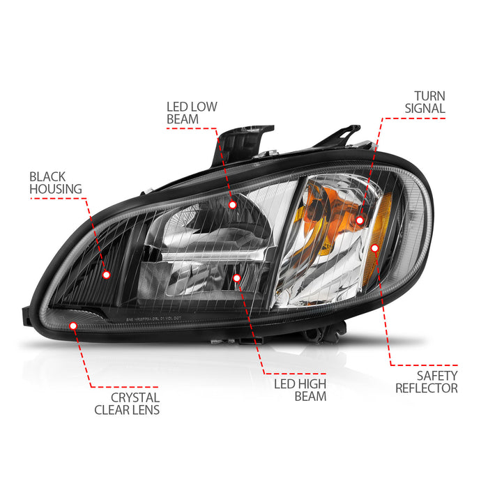 Anzo USA 131030 LED Crystal Headlight; Clear Lens; Black Housing; Pair; - Truck Part Superstore