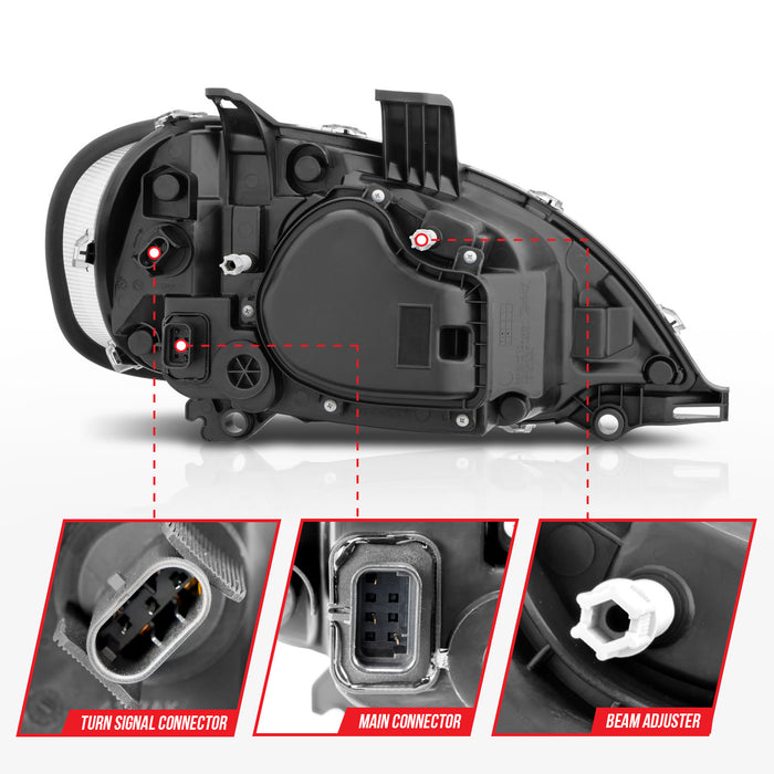 Anzo USA 131031 LED Crystal Headlight; Clear Lens; Chrome Housing; Pair; - Truck Part Superstore