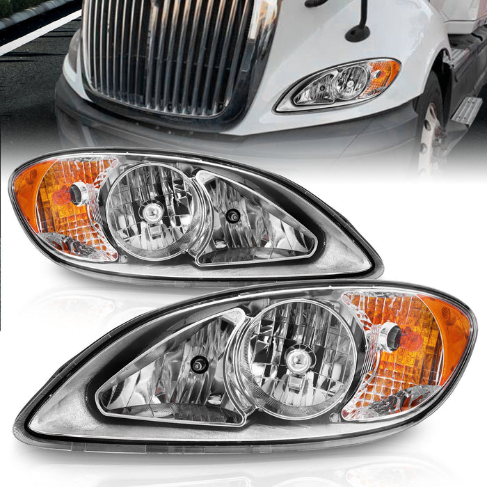 Anzo USA 131033 Crystal Headlight Set; Clear Lens; Chrome Housing; - Truck Part Superstore