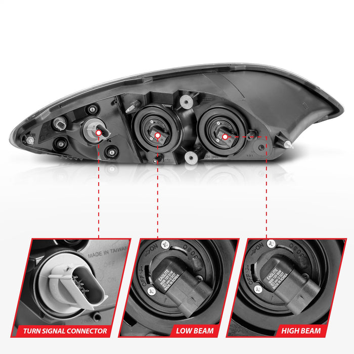 Anzo USA 131033 Crystal Headlight Set; Clear Lens; Chrome Housing; - Truck Part Superstore