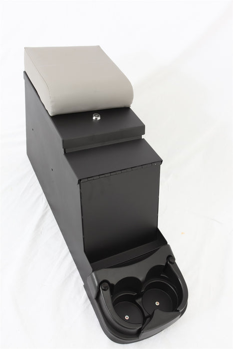 Rugged Ridge 13104.09 Locking Console; L 27 in. x W 9 in. x H 16 in.; Textured Gray; Steel; - Truck Part Superstore