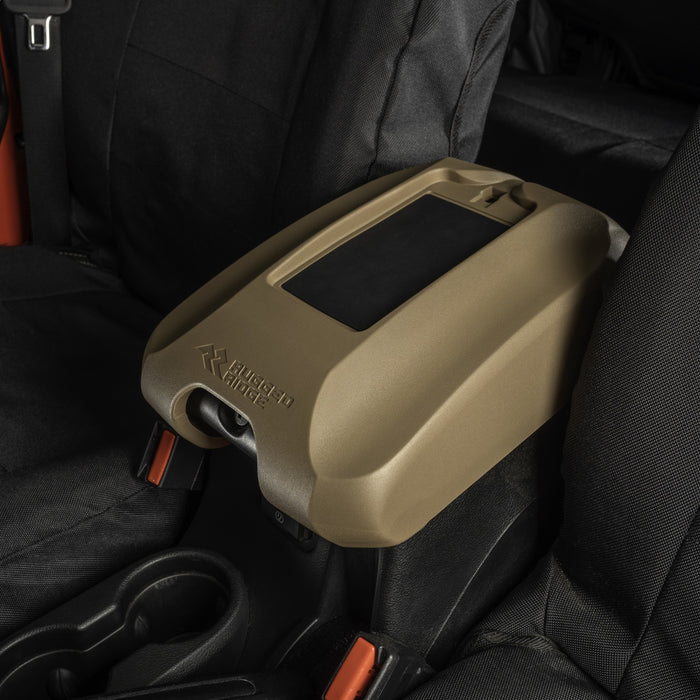 Rugged Ridge 13107.63 Center Console Cover; w/Phone Holder; Tan; - Truck Part Superstore