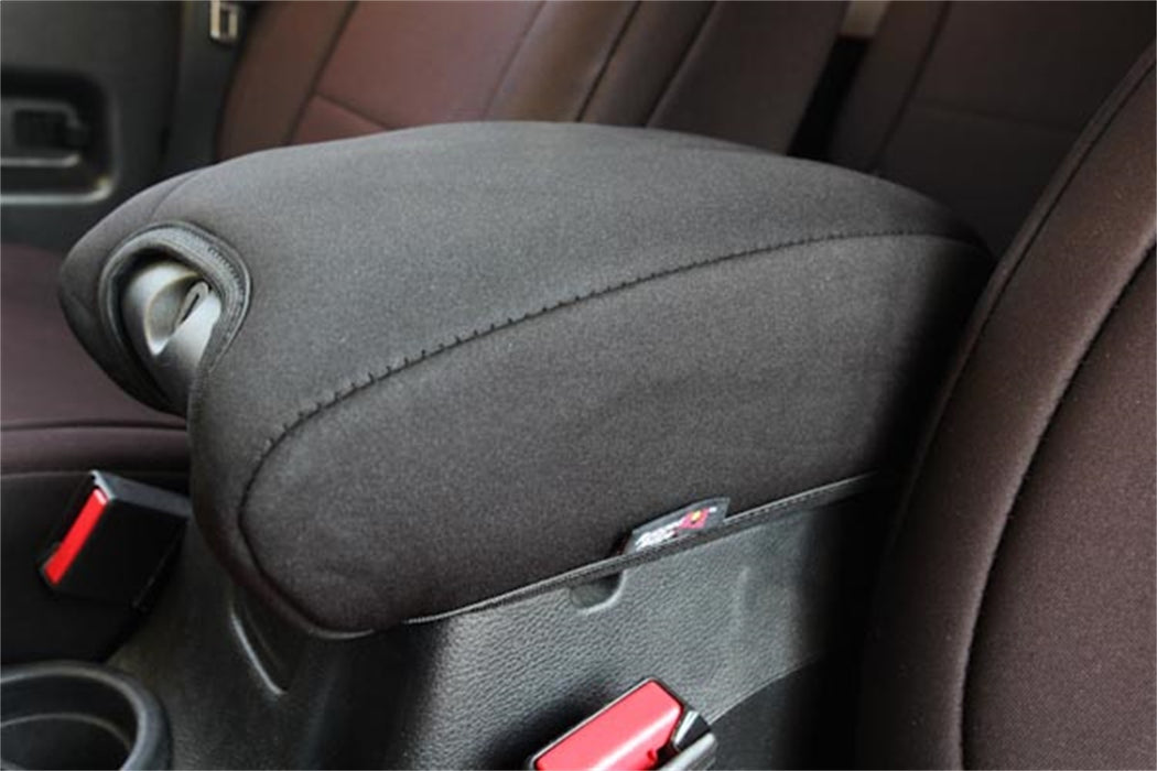Rugged Ridge 13108.01 Arm Rest Pad; Front; Center Console; Black; Neoprene; - Truck Part Superstore