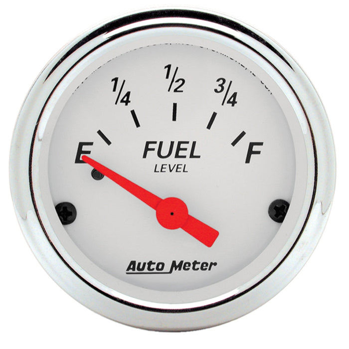 AutoMeter 1315 GAUGE; FUEL LEVEL; 2 1/16in.; 0OE TO 90OF; ELEC; ARCTIC WHITE - Truck Part Superstore