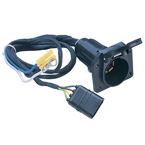 Husky Towing 13166 7 RV Blade To 4 Wire Flat Flexible Wire With Dust Cover & Protective Wire Cover - Truck Part Superstore