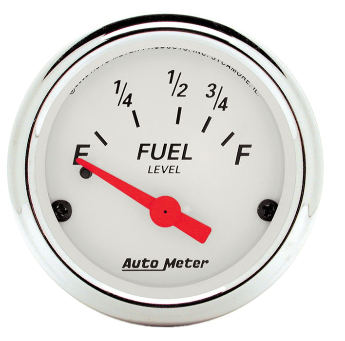 AutoMeter 1316 GAUGE; FUEL LEVEL; 2 1/16in.; 73OE TO 10OF; ELEC; ARCTIC WHITE - Truck Part Superstore