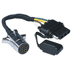 Husky Towing 13173 4 Pole Round To 4 Wire Flat Flexible Wire With Dust Cover - Truck Part Superstore