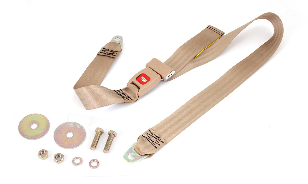 Omix 13202.20 Lap Seat Belt; 60 in.; Non-Retractable; Tan; Belt Mounting Hardware Included; - Truck Part Superstore