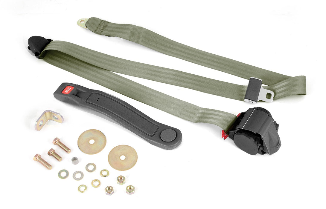 Omix 13202.42 Seat Belt; 3 Point; Retractable; Olive Drab; Retractable Shoulder Harnesses; - Truck Part Superstore