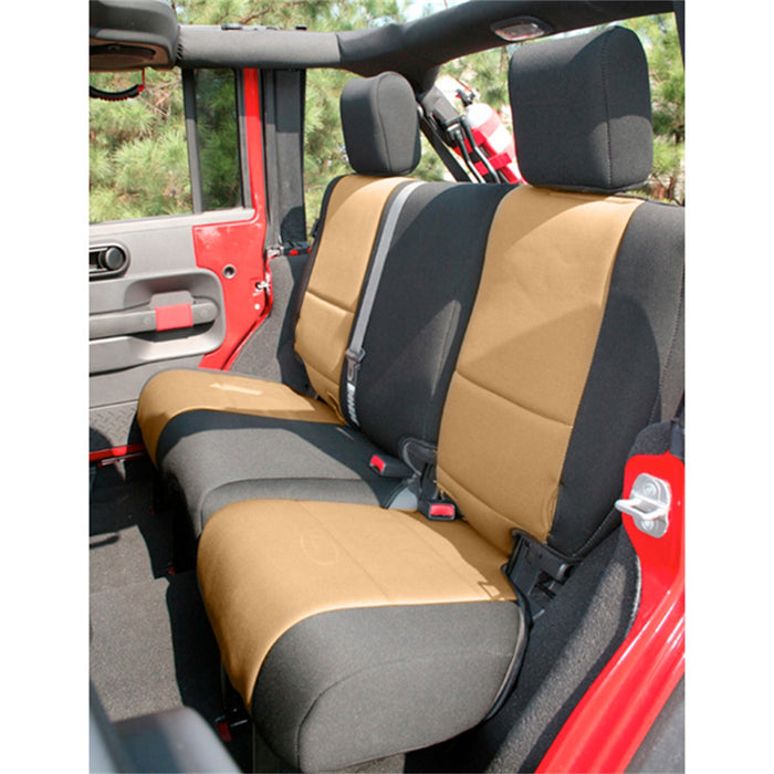 Rugged Ridge 13264.04 Custom Neoprene Seat Cover; Black w/Tan Inserts; - Truck Part Superstore