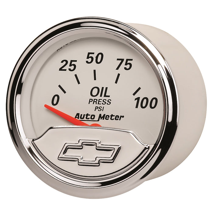 AutoMeter 1327-00408 GAUGE; OIL PRESS; 2 1/16in.; 100PSI; ELEC; CHEVROLET HERITAGE BOWTIE - Truck Part Superstore