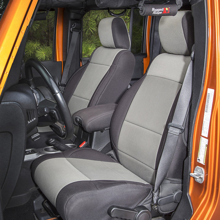 Rugged Ridge 13294.09 Seat Cover Kit; Black/Gray; - Truck Part Superstore