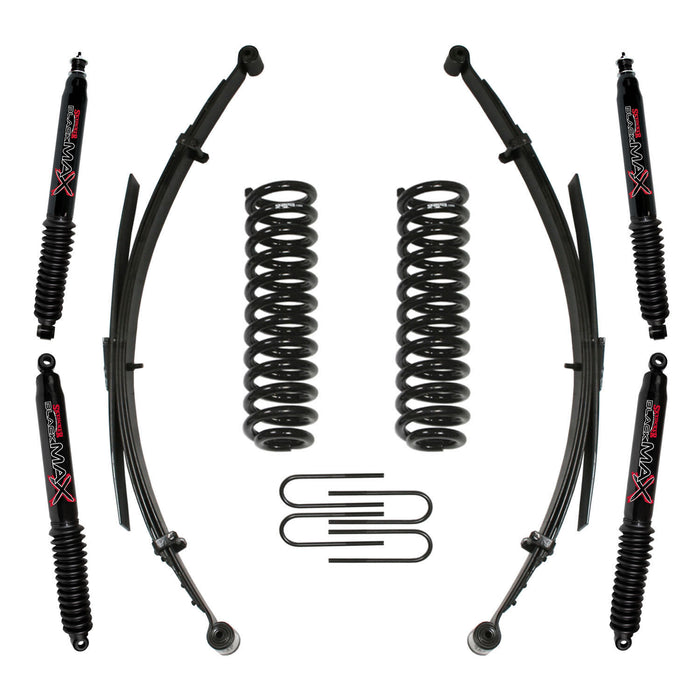 Skyjacker 132XKS-B Ranger/B4000 Suspension Lift Kit 86-97 Ranger 94-97 B4000 w/Shock Black MAX Shocks 1.5-2 Inch Lift Incl. Rear U Bolt Kit Front Coil/Rear Leaf Springs Skyjacker - Truck Part Superstore
