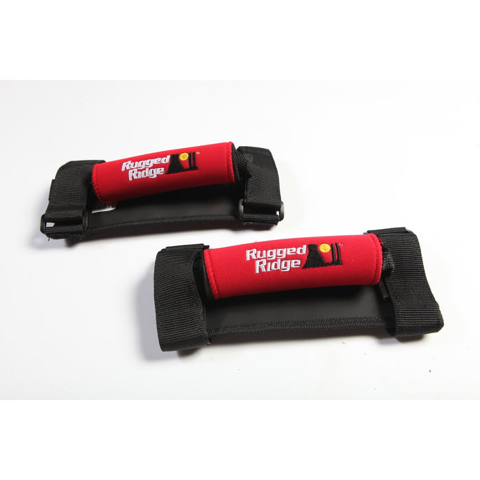 Rugged Ridge 13305.31 Grab Handle; Passenger Front Pair; Neoprene Wrapped; Deluxe; Red; - Truck Part Superstore