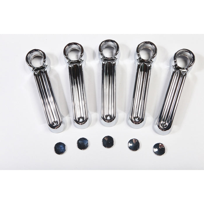 Rugged Ridge 13311.12 Chrome Door Handle Cover; Incl. 4 Door Handles and Tailgate Hinge Cover; - Truck Part Superstore