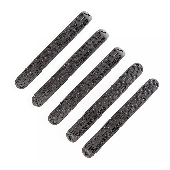 Rugged Ridge 13311.49 Door Handle Insert; Front; 5 pc.; Black Tread; - Truck Part Superstore