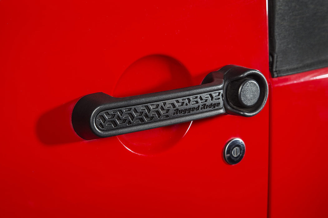 Rugged Ridge 13311.49 Door Handle Insert; Front; 5 pc.; Black Tread; - Truck Part Superstore