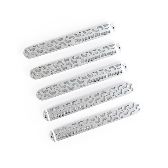 Rugged Ridge 13311.51 Door Handle Insert; Front; 5 pc.; Brushed Tread; - Truck Part Superstore