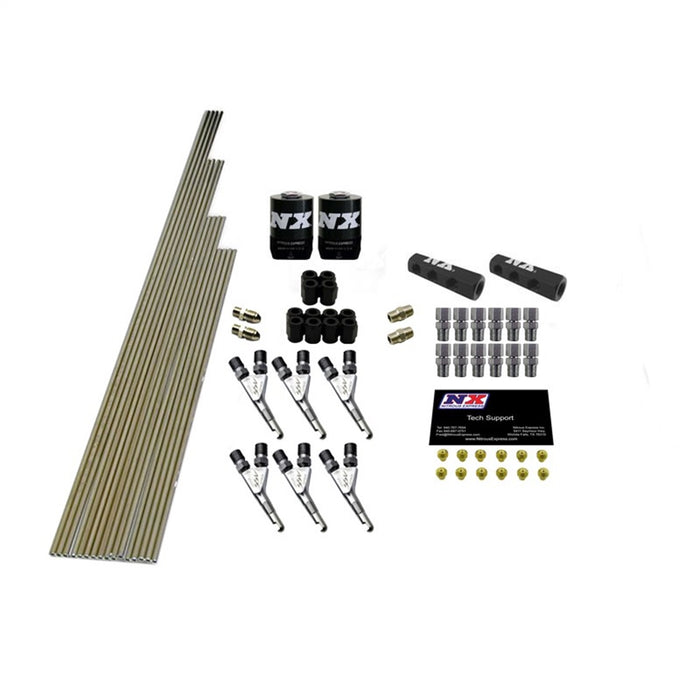 Nitrous Express 13392 6-CYL SSV/STD PLUMB KIT W/2 SOLENOIDS/150HP JETS; INCL HARDWARE - Truck Part Superstore