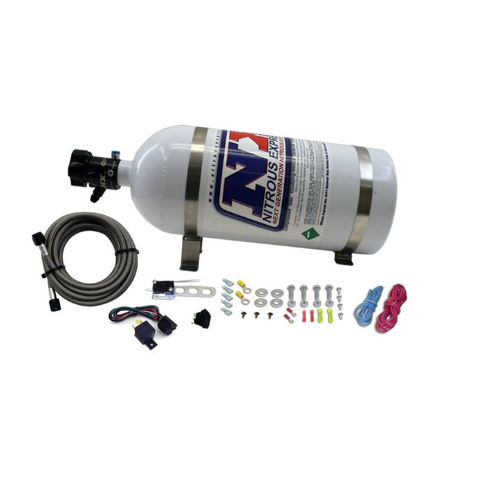 Nitrous Express 13395 8-Cyl. Nozzle System Complete (Includes 10lb Bottle; Brackets; Feedline;/Elecc.) - Truck Part Superstore