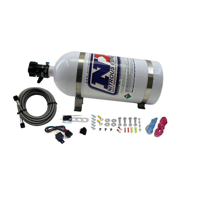 Nitrous Express 13395 8-Cyl. Nozzle System Complete (Includes 10lb Bottle; Brackets; Feedline;/Elecc.) - Truck Part Superstore