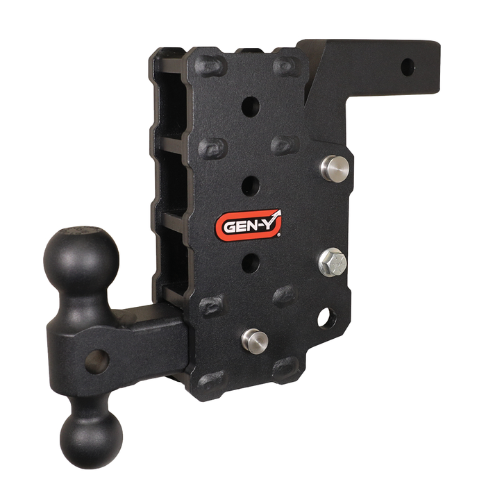 GEN-Y Hitch GH-15012 PHANTOM Flip 2" Shank 9" Drop 1.2K TW 12K Hitch & GH-044 Dual-Ball Mount - Truck Part Superstore