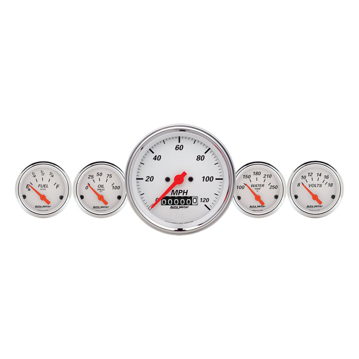 AutoMeter 1340 GAUGE KIT; 5 PC.; 3 3/8in./2 1/16in.; ELEC. SPEEDOMETER; ARCTIC WHITE - Truck Part Superstore