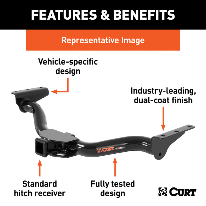 CURT 13497 CURT 13497 Class 3 Trailer Hitch; 2-Inch Receiver; Fits Select Kia Niro; EV - Truck Part Superstore