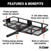CURT 18151 60in. x 20in. Black Steel Basket Cargo Carrier (Folding 2in. Shank; 500 lbs.) - Truck Part Superstore