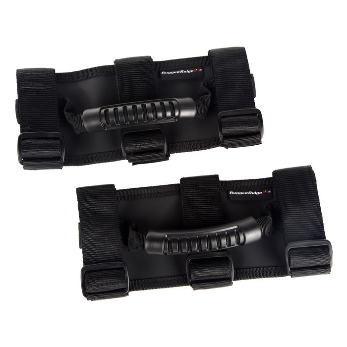 Rugged Ridge 13505.04 Ultimate Grab Handles; Front; Single Handle; Pair; Black; - Truck Part Superstore