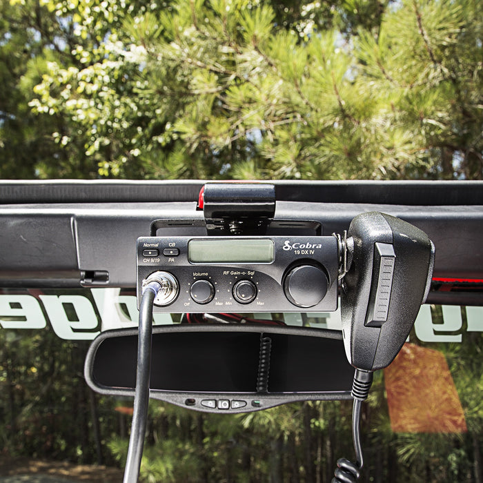 Rugged Ridge 13551.07 CB Radio Mount Bracket; Windshield Above Rearview Mirror; Black; - Truck Part Superstore