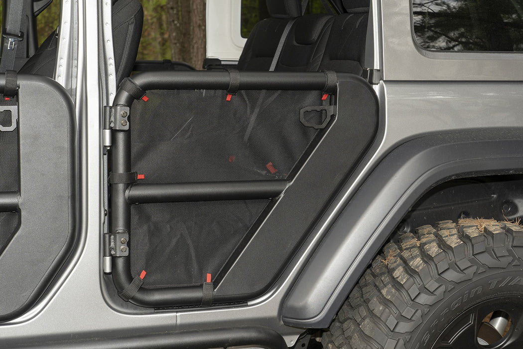 Rugged Ridge 13579.54 Fortis Tube Door Cover; Rear; Pair; Black; - Truck Part Superstore